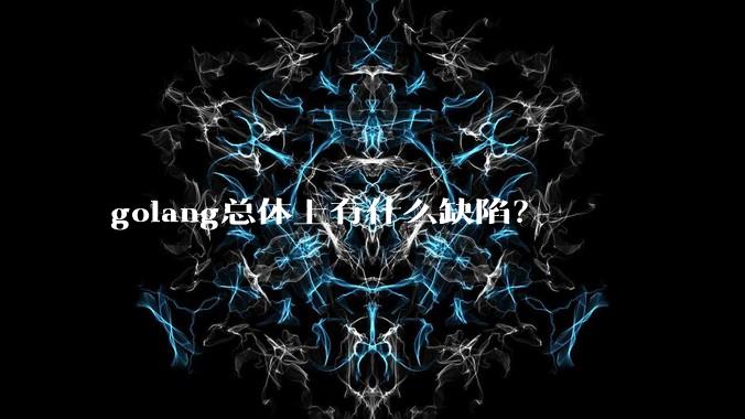 golang总体上有什么缺陷？