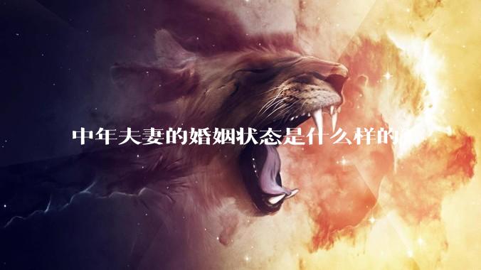 中年夫妻的婚姻状态是什么样的？