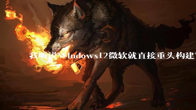 我听说Windows12微软就直接重头构建Windows了，就直接重构Win内核了，到底是不是真的?