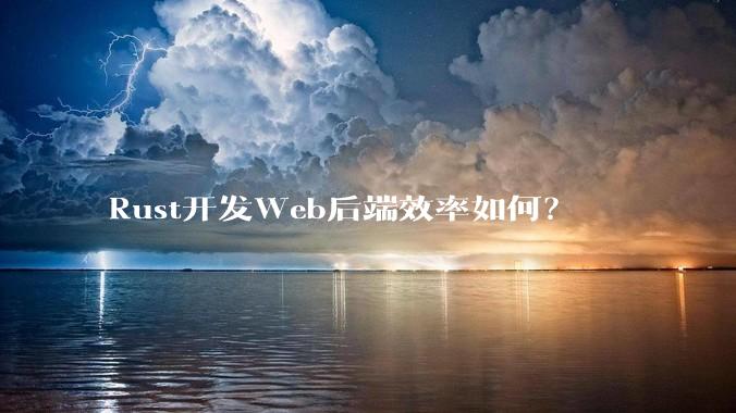 Rust开发Web后端效率如何？